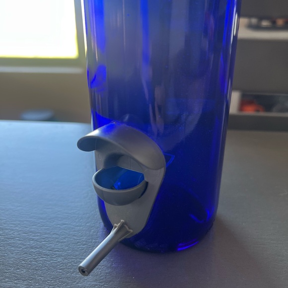 Blue Glass Bottle Bird Feeder - Picture 4 of 9